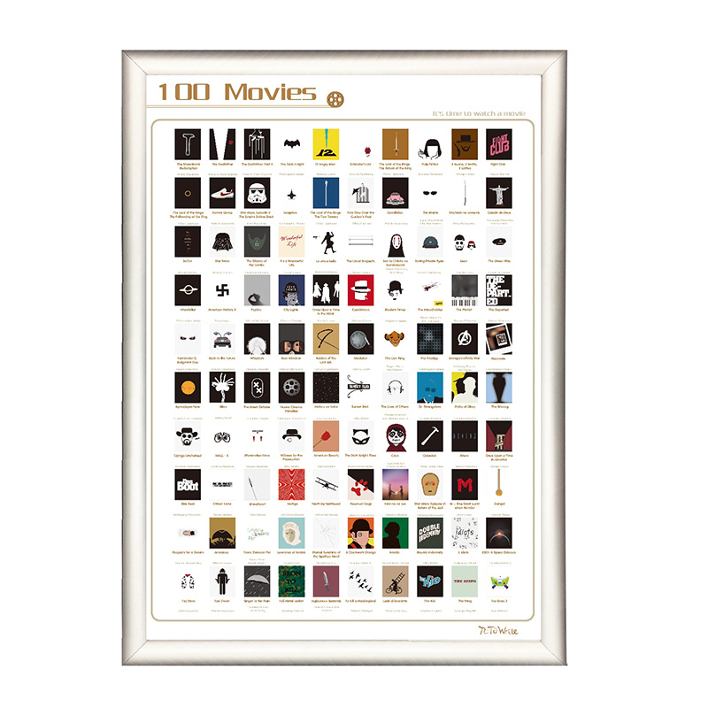 Unique Minimalist Design Scratch off Poster 100 Movies Bucket List Movie  Poster - China Scratch off Poster, 100 Movies Bucket List