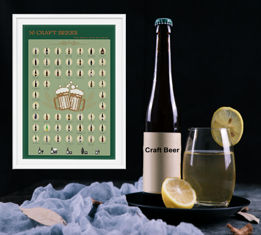 Motivational Poster Top 50 Craft Beer Bucket List Scratch Off Poster For Amazon