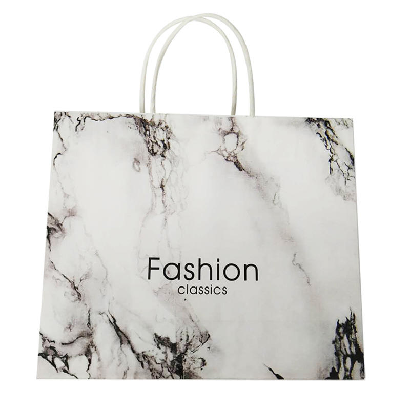 product-Guangzhou 24 Years Factory White Handle Bulk Marble Marble Paper Bag For Gift Promotion-Dezh-1