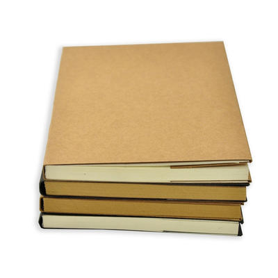 32K Journal Custom Plain Kraft Paper Blank Cover Sketch Book With Nude Spine Exposed Binding