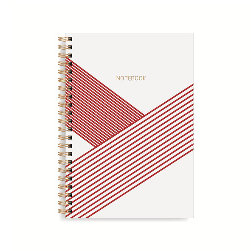 Simple Design Printing Gold Spiral notebook Bound A5 Elegant Pink Journal