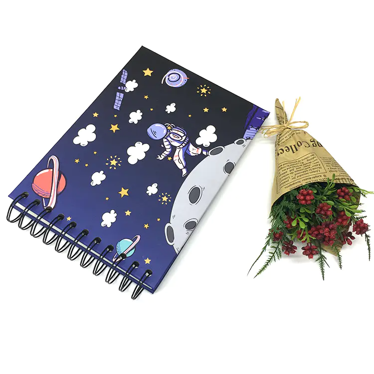 Astronaut Space Travel Design Black Spiral Binding 10 sheets Adhesive Pages Photo Album For Child
