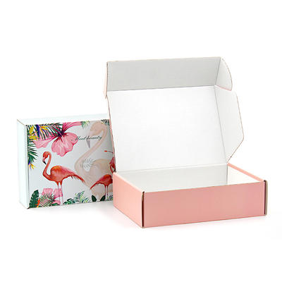 Customized Cardboard Corrugated Pink Mailer Clothing Paper Box Packaging Shipping Kraft Black Carton Paper Box with Logo