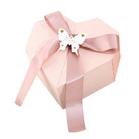 Pink heart-shaped gift boxes for birthday