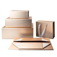 Hot Selling Wholesale Custom Folding Storage Clothing Box Packaging Foldable Cardboard Craft Gift Box with Ribbon