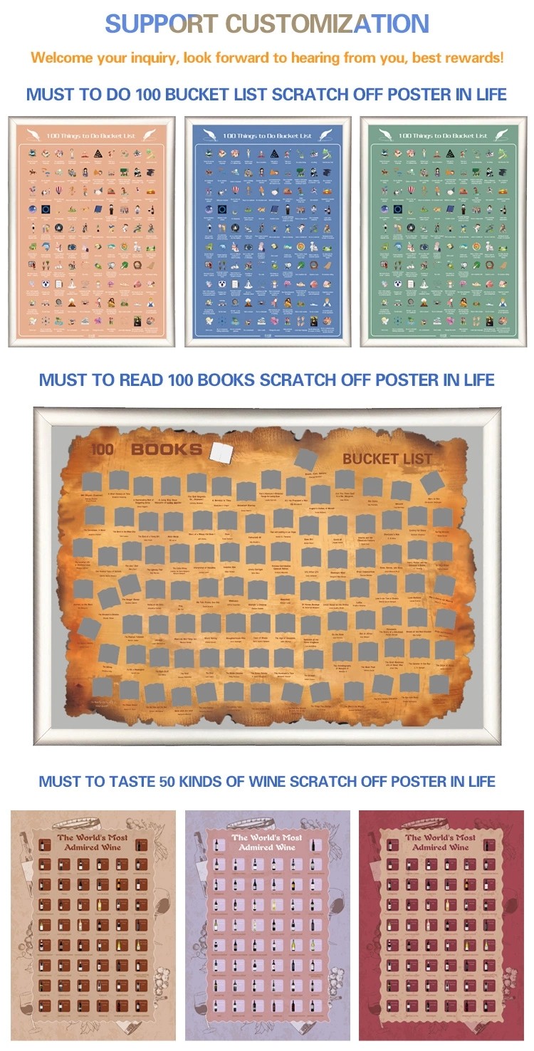 video-Scratch off poster bucket list that hot sell in AMAZON-Dezheng-img-4
