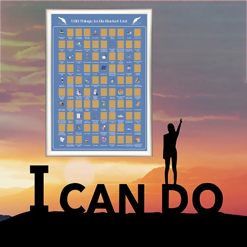 Inspirational poste scratch off bucket list 100 meaningful things for yourself