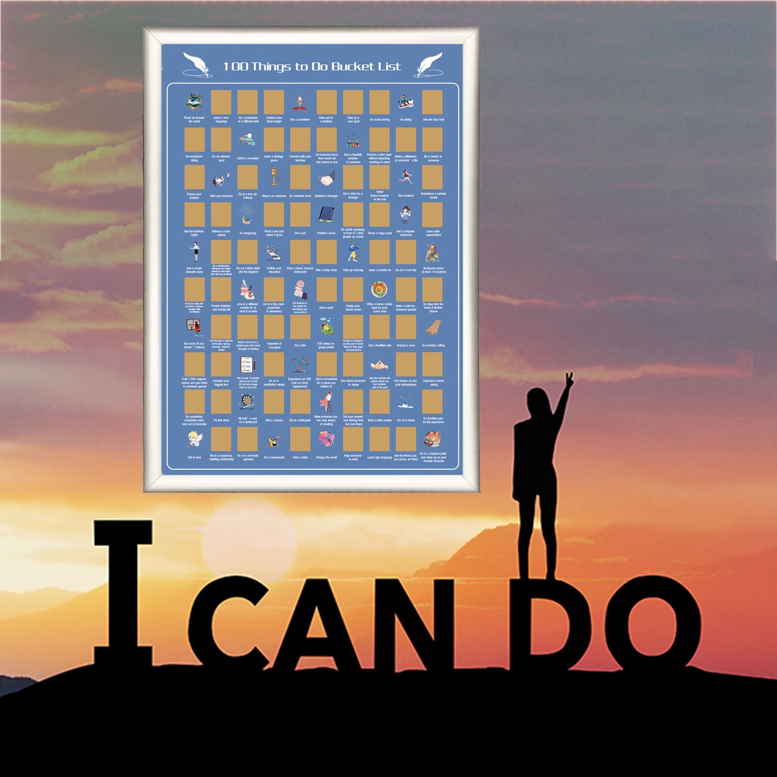 news-Interview video of 100 things to do bucket list scratch off poster-Dezheng-img