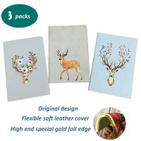 Leather Notebook A5 Animal Elk Pattern Notebook for Christmas