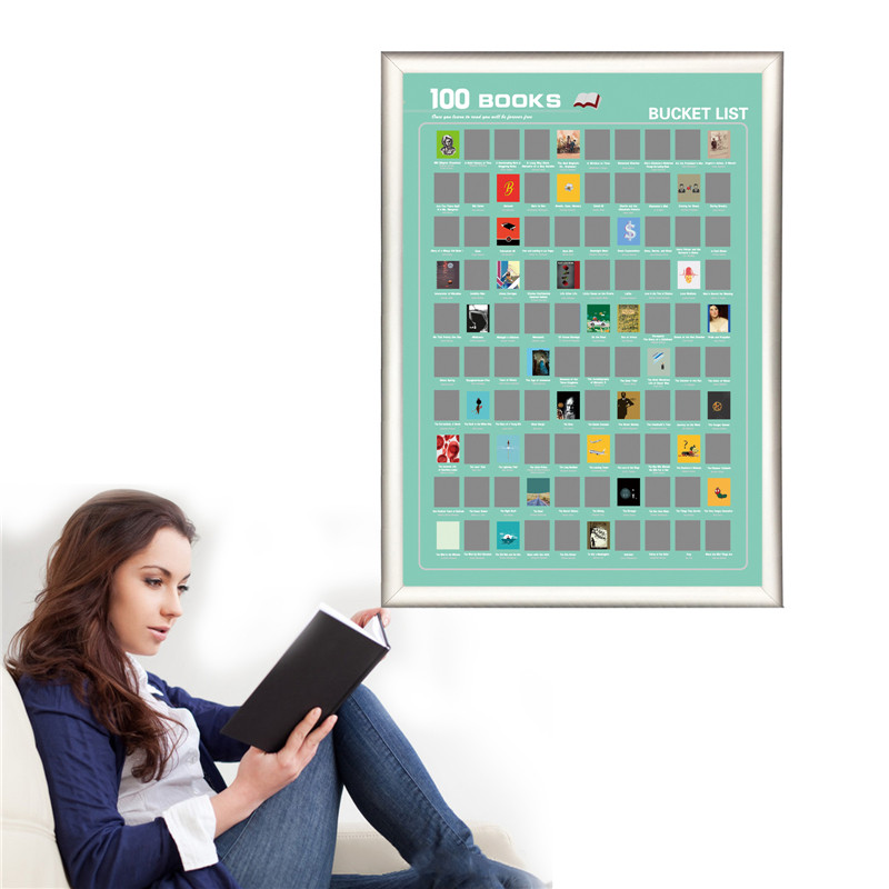 100 Things To Do Bucket List Scratch Off Poster Green