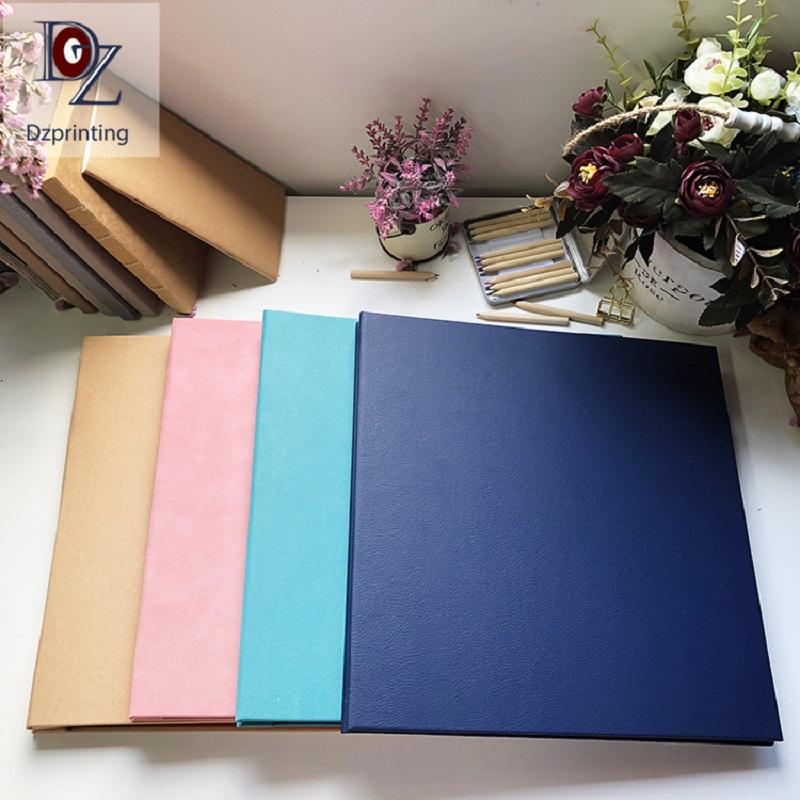 product-Blank Design Leather Cover Photo Album Book Journal DIY Scrapbook With 80 Self-adhesive Page-1