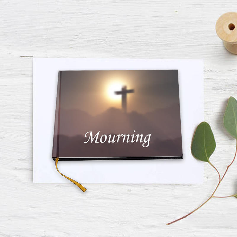 Popular guest book ideas with cross design, memorial guest book for funeral, sign in book