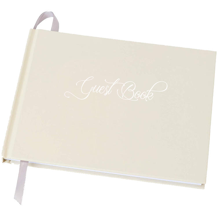product-Custom Hardcover White Wedding Guest Book | Bitthday Guest Book | Funeral Guest Book Alterna-1