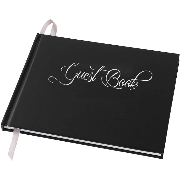 Black Hardcover 12 Inches Guest Book Sign Ideas for Graduation, Wedding, Birthday