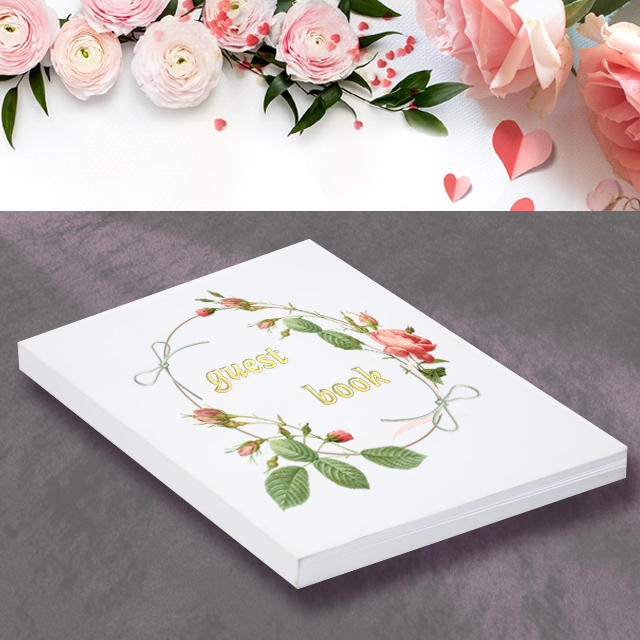product-White gold foil wedding guest book alternative for 200 guests-Dezheng-img-2