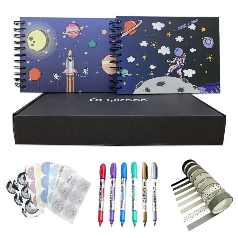 Mini Stick Book Spiral Self Adhesive Photo Album With Stickers and Pens