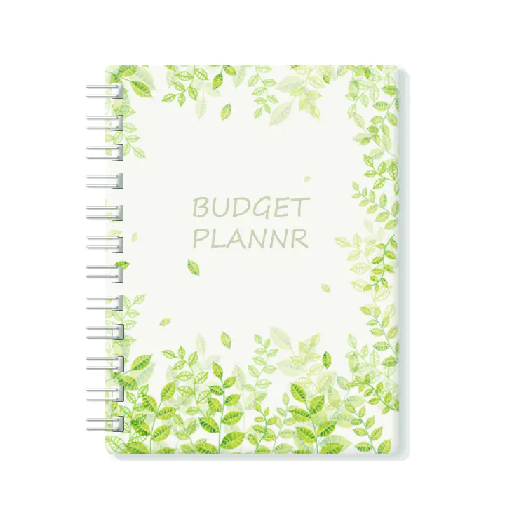 2022 Planner Green Floral Ruled Lined Notebook White Paper for Students Office School Supplies, Budget Planner