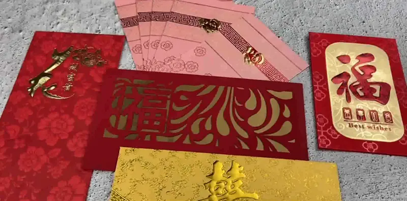 Chinese Red Packets Golden Patterns, Embossed Patterns, 6 pcs a Pack, Hong Bao, Red Envelopes for Chinese New Year, Spring Festival, Lucky Money Packet