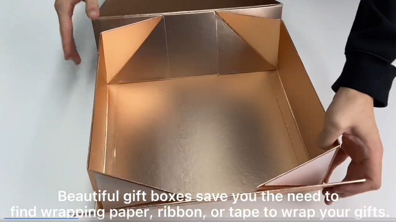 Cardboard Paper Pink Box Ribbon Closures Foldable Packaging Gift Boxes with Magnetic Lid Box