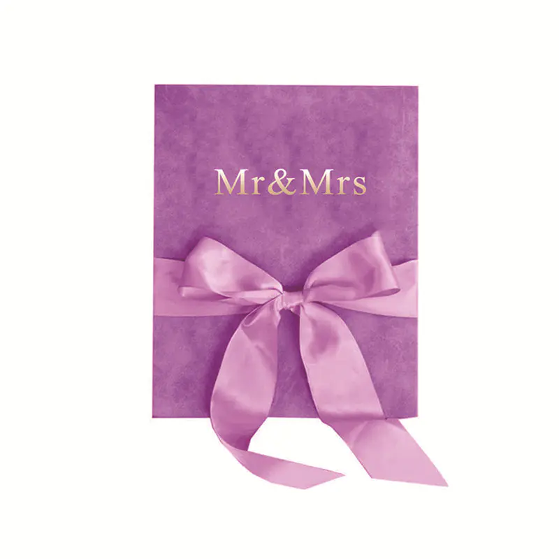 Rose Red Wedding Guest Book, Gold foil Mr. & Mrs Design, 100 Page/50 Sheets