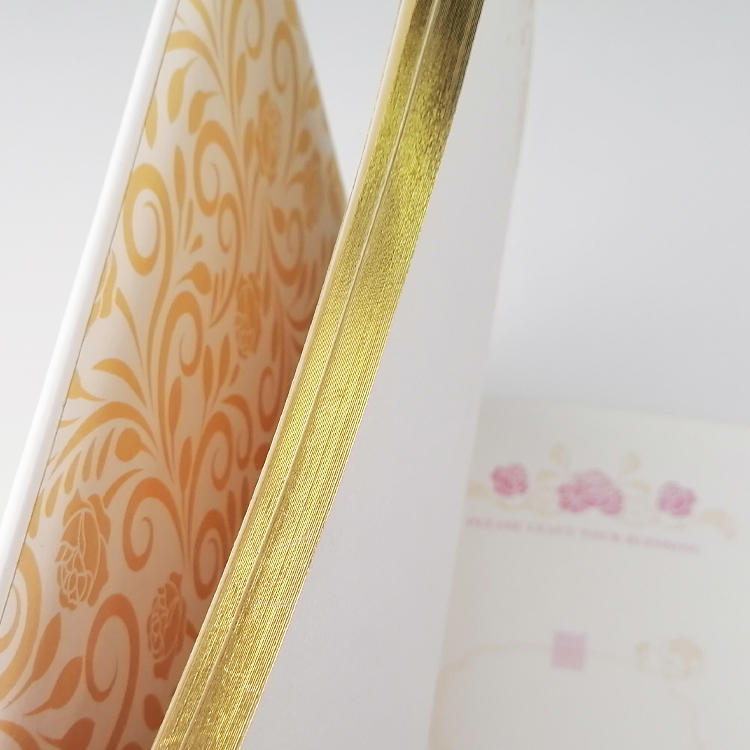 product-Gold Guest Book Pen 9x7 Hardcover White Polaroid Book 100 Page50 Sheets Foil Gilded Edges f-2