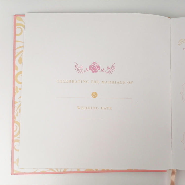 product-Dezheng-Gold Guest Book Pen 9x7 Hardcover White Polaroid Book 100 Page50 Sheets Foil Gilded-1