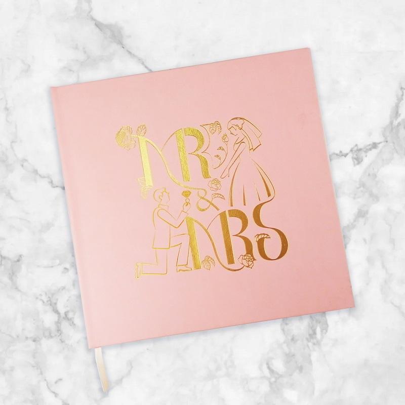product-Wedding Guest Book Polaroid Album Photo Guestbook Registry Sign-in with Gold Foil Gilded Ed-1