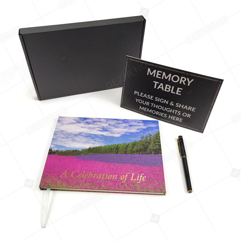 product-Celebration of Life Memorial Guest Book for Funeral Hardcover Guestbook for Sign in Funeral -1
