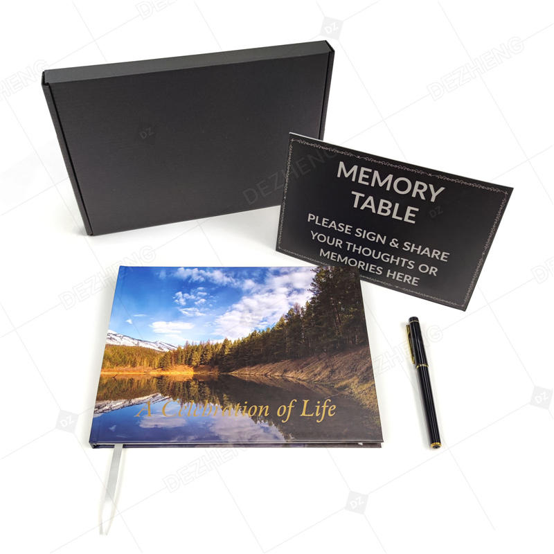 product-Snow Mountain Celebration of Life Memorial Service Memorial Guest Book for Funeral Guestbook-1