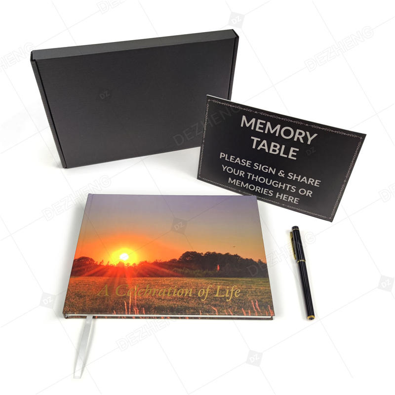 product-Dezheng-Custom Funeral Guest Book Funeral Guest Book with Picture and Pen,Celebration of Lif-1