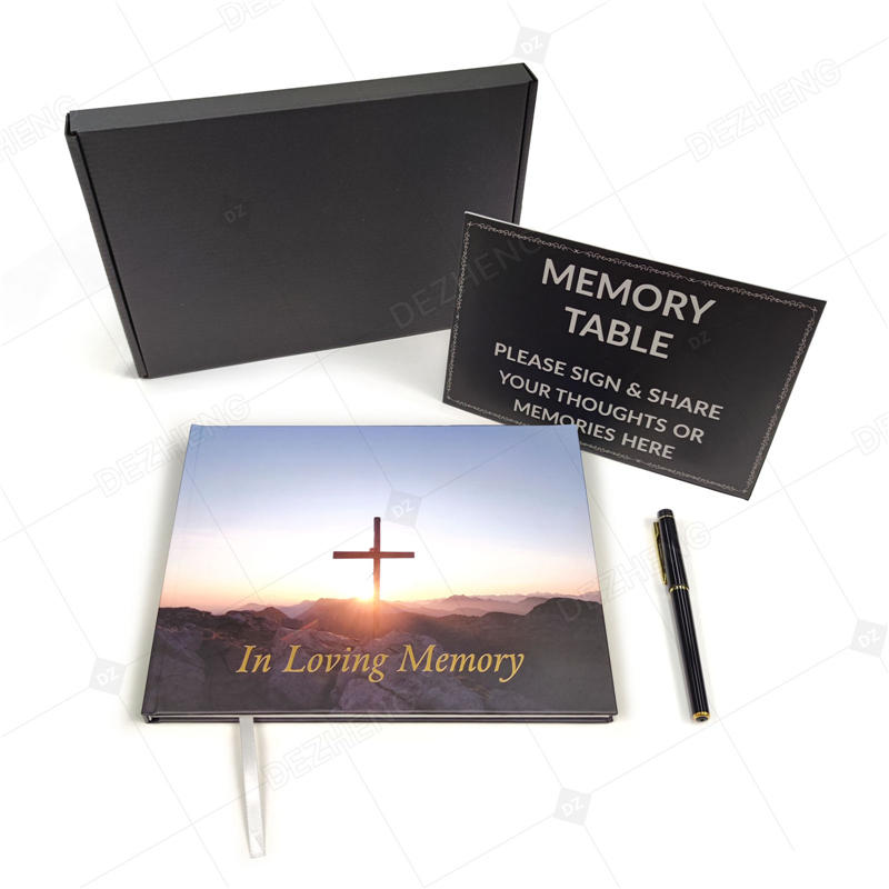 product-Stream Funeral Guestbook for Sign in Hardcover Funeral Guest Book Celebration of Life Memori-1