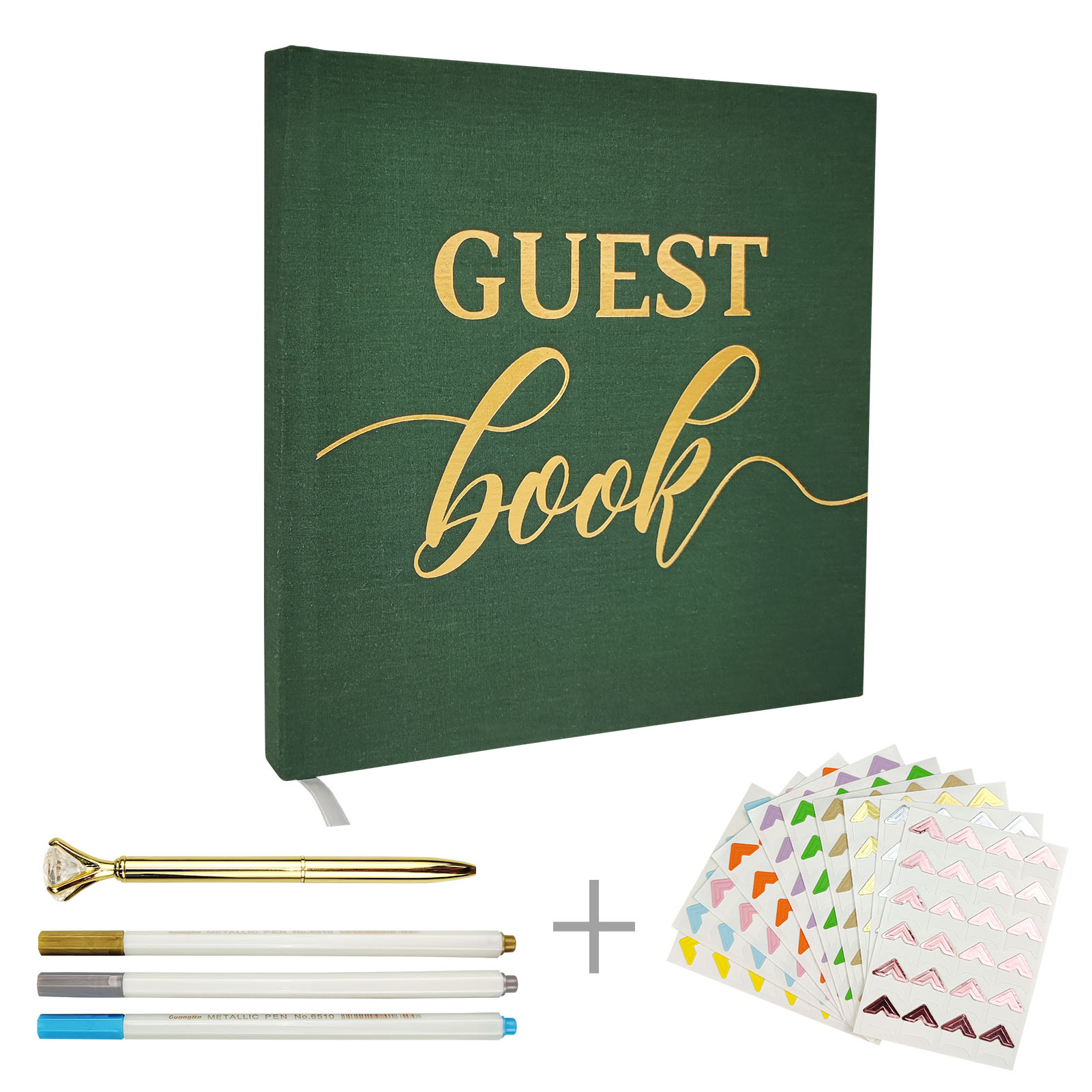 Elegant Guestbook Tailored for Every Occasion: Whether for Weddings, Birthdays, Funerals, Baby Showers, or 2024 Graduations - Includes a Plush Linen Hardcover and 80 Blank Pages