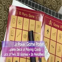 Poker playing cards party game poster scratch off bucket list