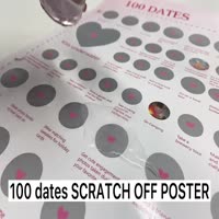 100 Dates Scratch off Poster, 100 Sweets Things to Do Bucket List for Couple