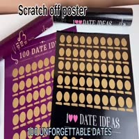100 Dates Idea Scratch off Poster Black and Red